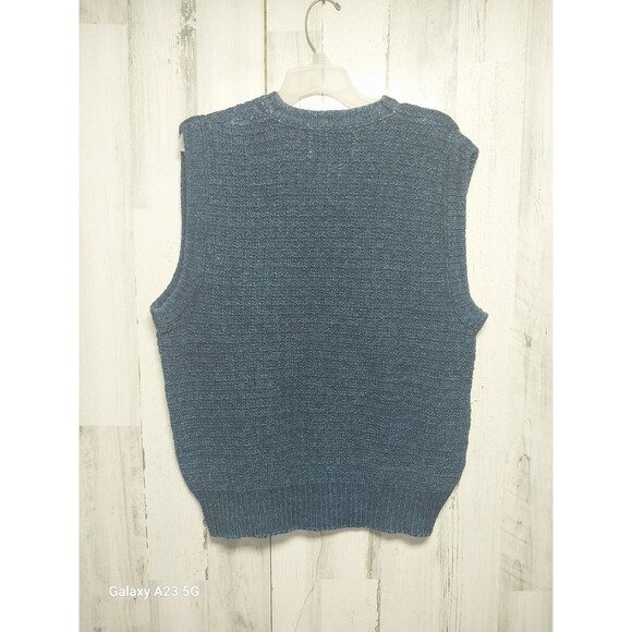 American Eagle Mens Large Blue Waffle Knit Sweater Vest - Picture 5 of 7